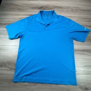 Nike Golf Dri-FIT‎ Polo Shirt Men Blue Short Sleeve Performance Golf Shirt large